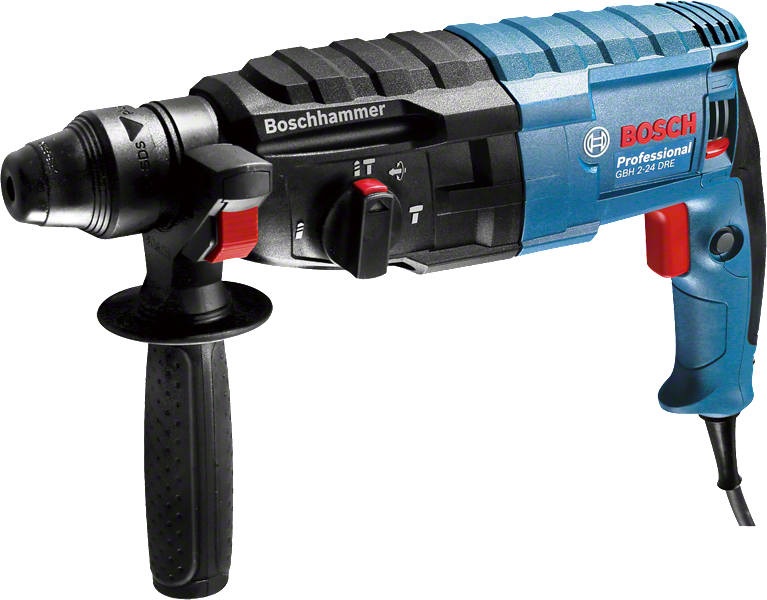 Bosch GBH 2-24 DRE rotary hammer drill with side handle.