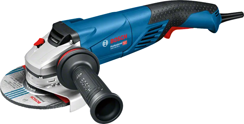 Bosch GWS 18-125 L angle grinder with ergonomic handle.