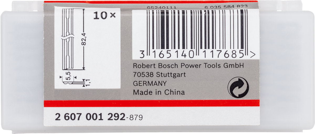 Bosch planer knife 82 mm tungsten carbide 40°.