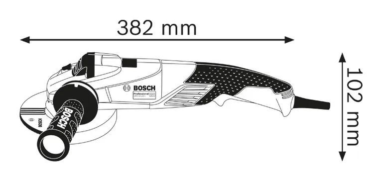 Angle grinder dimensions.