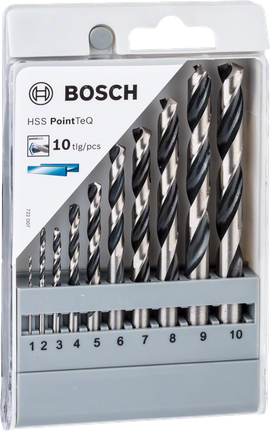 Bosch HSS PointTeQ drill bit set 1–10 mm.