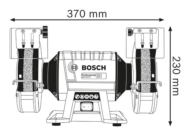 Bench grinder dimensions.
