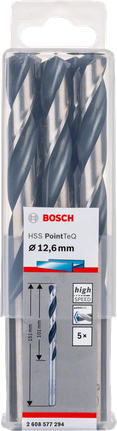Bosch HSS PointTeQ 12.6mm twist drill bit set.