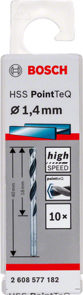 Bosch HSS PointTeQ 1.4mm drill bit.