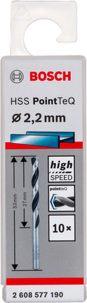 Bosch HSS PointTeQ 2.2mm drill bit pack.