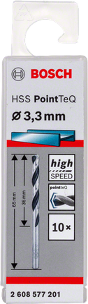 Bosch HSS Twist Drill Bit PointTeQ 3.3mm high speed.