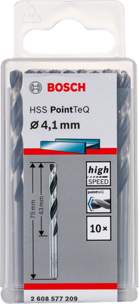 Bosch HSS PointTeQ 4.1mm drill bits.