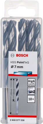 Bosch HSS PointTeQ 7.0mm drill bits.
