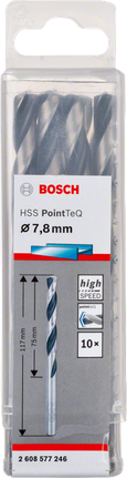 Bosch HSS PointTeQ 7.8mm drill bits pack.