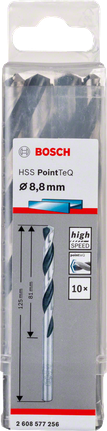 Bosch HSS PointTeQ 8.8mm drill bits pack.