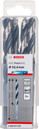 Bosch HSS PointTeQ 10.4mm twist drill bit set.