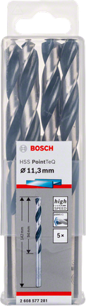 Bosch HSS PointTeQ 11.3mm drill bits.