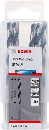 Bosch HSS PointTeQ 7/32″ drill bits pack.