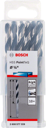 Bosch HSS PointTeQ 1/4″ drill bit set.