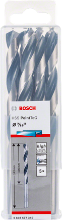 Bosch HSS PointTeQ 7/16″ drill bits pack.