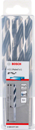 Bosch HSS PointTeQ 29/64″ drill bits pack.