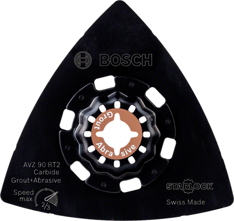 Bosch AVZ90RT2 carbide sanding plate for grout removal.
