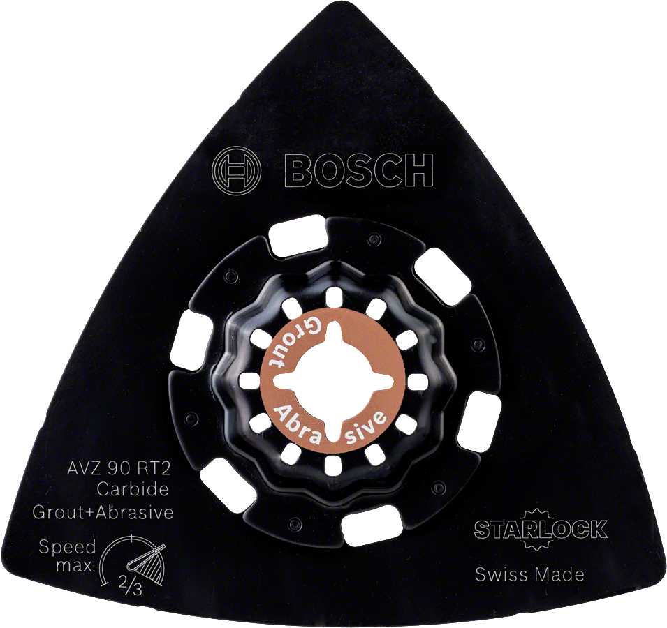 Bosch sanding plate AVZ90RT2 carbide for grout and abrasive.