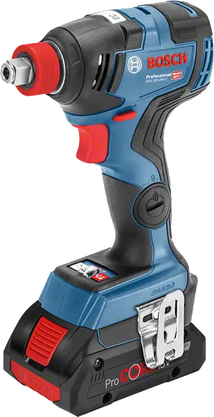 Bosch GDX 18V-200 C cordless impact driver with ProCORE18V battery.