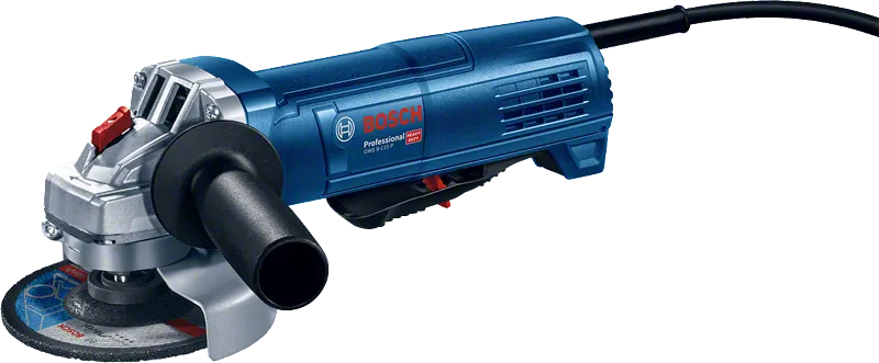 Bosch GWS 9-115 P angle grinder with side handle.