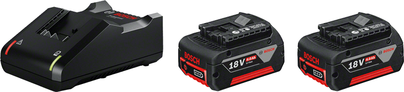 Bosch Starter-Set 18 V mit 2x GBA 4,0 Ah Li-Ion Akku + GAL