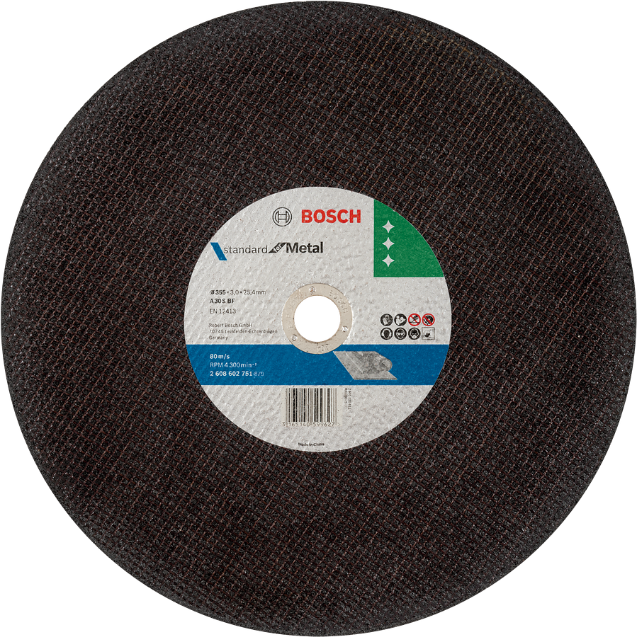 Bosch straight cutting disc for metal, 355 mm diameter.