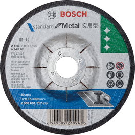 Bosch metal grinding disc for standard cutting applications.