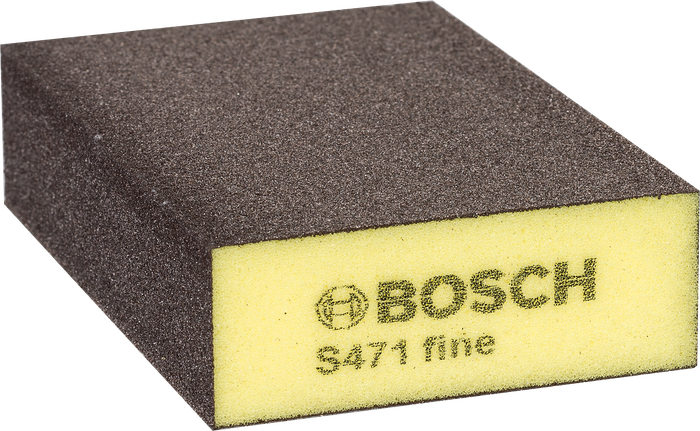 Bosch S471 fine sanding sponge for smooth surface finishing.