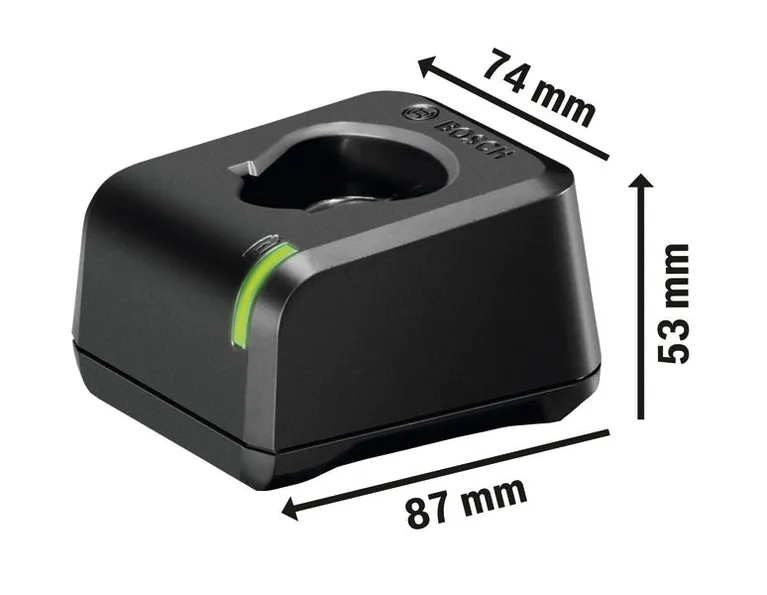 Bosch GAL 12V-20 compact battery charger with LED indicator.