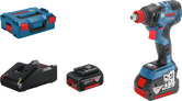 Bosch GDX 18V-200 C impact driver set with battery.
