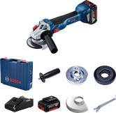 Bosch GWS 18V-10 cordless angle grinder set.