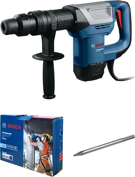 Bosch GSH 500 Max demolition hammer with chisel.
