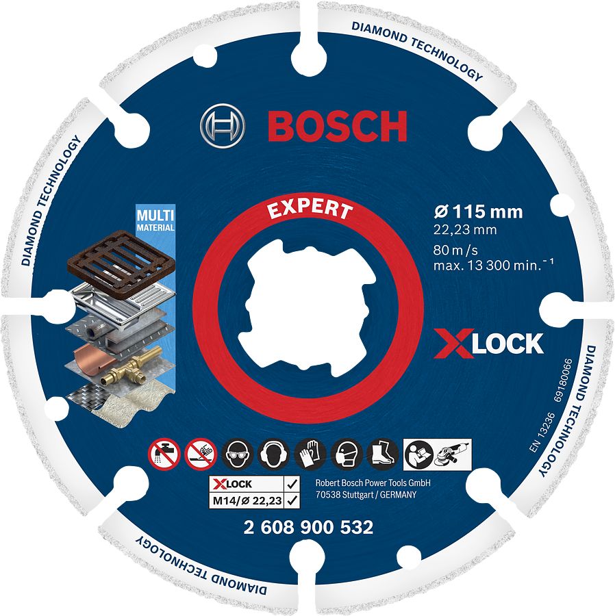 Bosch Expert X-LOCK multi material diamond cutting disc.