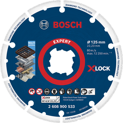 Bosch Expert X-LOCK diamond cutting disc for multi material.