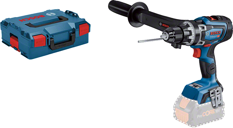 Bosch GSR 18V-150 C cordless drill with side handle.