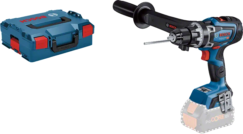 Bosch GSR 18V-150 C cordless drill with side handle.