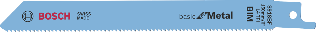 Bosch S918BF metal cutting reciprocating saw blade.