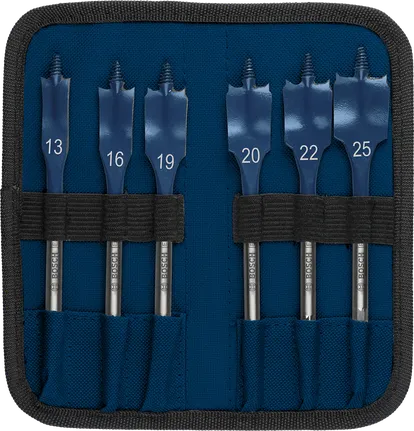 Bosch spade drill bit set 13–25 mm.