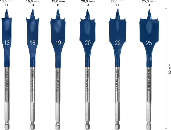 Bosch EXPERT Self Cut Speed Spade Drill Bit Set 6 sizes.