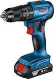Bosch GSB 185-LI cordless drill, 18V 2.0Ah battery.