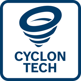  CYCLON TECH – Up to 90%*dust removal for motor protection and increased tool performance.