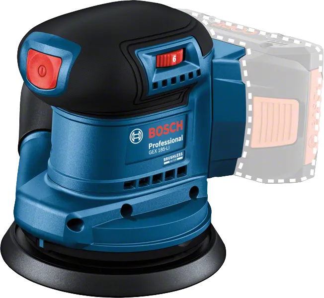 Bosch GEX 18V-LI cordless random orbit sander.
