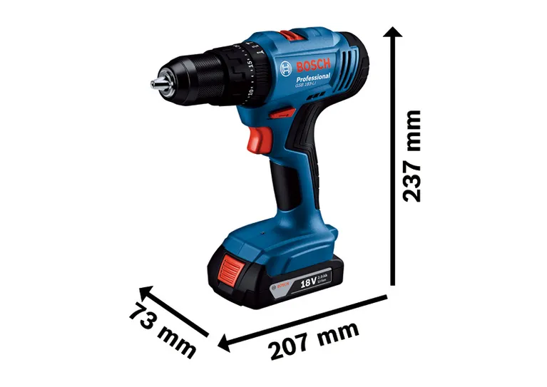 Bosch GSB 18-3 LI cordless drill, 18V 2.0Ah.