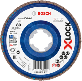Bosch X-LOCK Flap disc X551 for metal, grit 80.