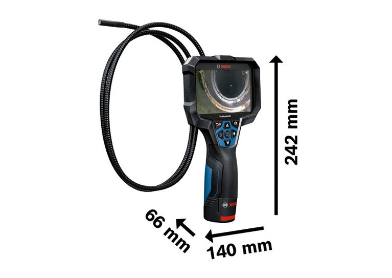 Bosch GIC 12V-5-27 C inspection camera with 5 inch display.