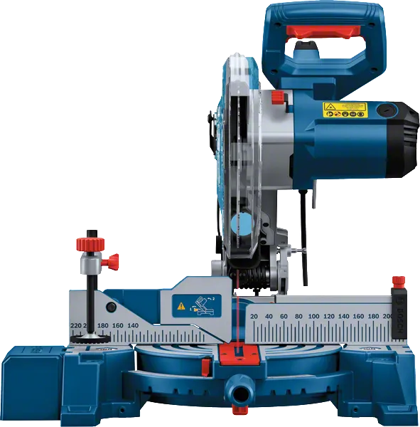 Bosch GCM 254 miter saw with angle adjustment feature.