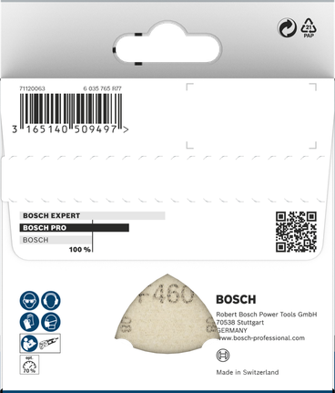 Bosch PRO F460 sanding sheet 93×93 mm.
