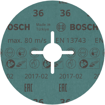 Bosch PRO R780 Fibre Disc 125 mm G36 for sanding.