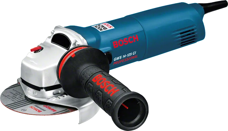 Bosch GWS 14-125 CI angle grinder with 125 mm disc.
