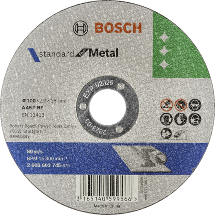 Bosch Standard for Metal cutting disc, 100mm diameter.